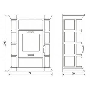 Șemineu teracotă BERN II. Maro-Crem