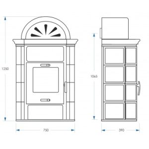 Șemineu teracotă BERN II. Bej