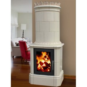 Șemineu teracotă BRÜSSEL alb pictat