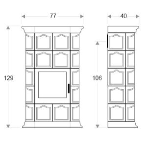 Sobă teracotă BERLIN bronz-pergament