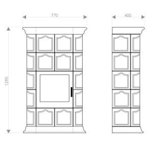 Sobă teracotă CORTINA bej tutun-maro