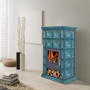 Sobă teracotă VERONA verde turcoaz